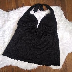 🆕🌴 MOSSIMO | Black Eyelet Halter Swim Top